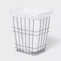 Rectangle Wire Laundry Hamper with Liner - Brightroom™: Black Metal Clothes Sorter, 7000 Volume, No Assembly Needed