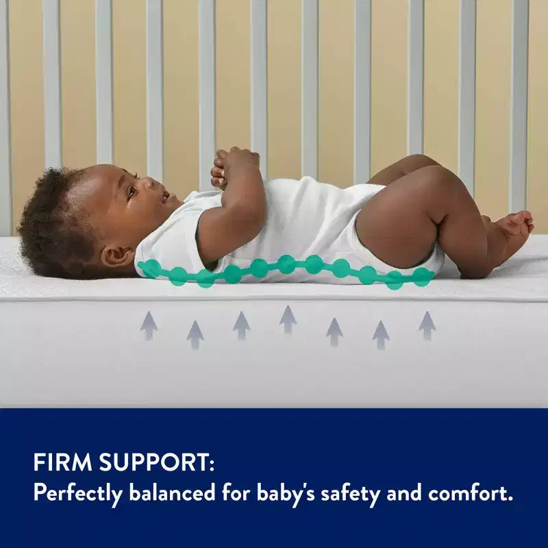 Kolcraft Sleepy Little One Crib and Toddler Mattress: Firm Feel, 5" Thickness, Waterproof Cover, Continuous Coils