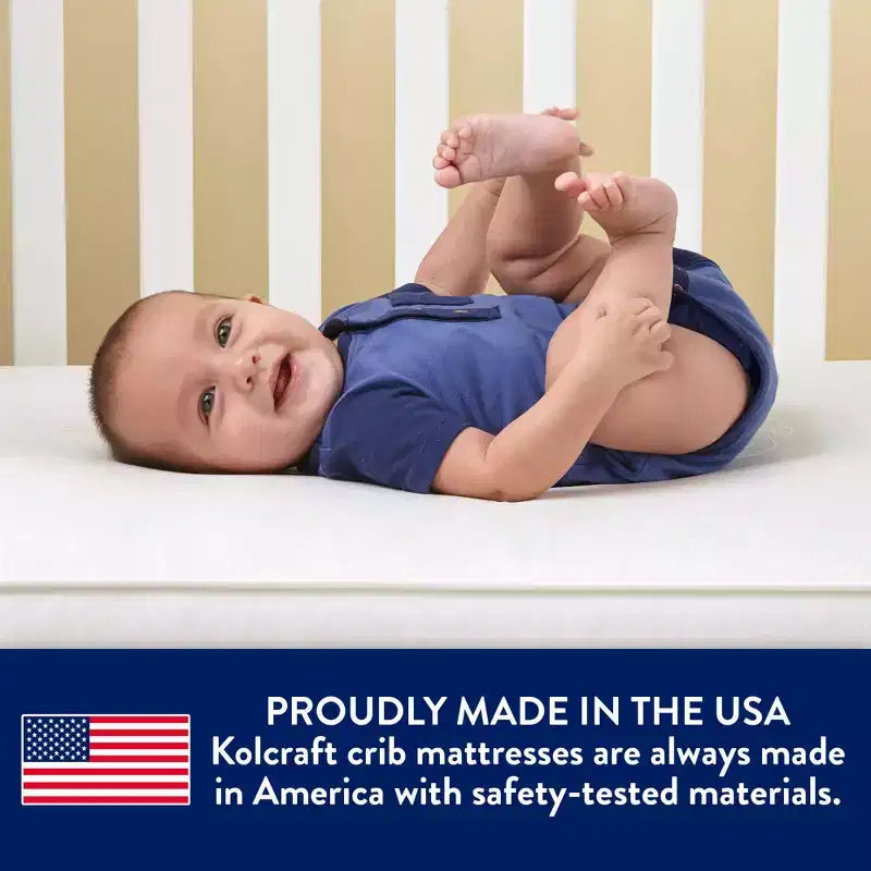 Kolcraft Sleepy Little One Crib and Toddler Mattress: Firm Feel, 5" Thickness, Waterproof Cover, Continuous Coils