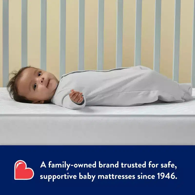 Kolcraft Sleepy Little One Crib and Toddler Mattress: Firm Feel, 5" Thickness, Waterproof Cover, Continuous Coils