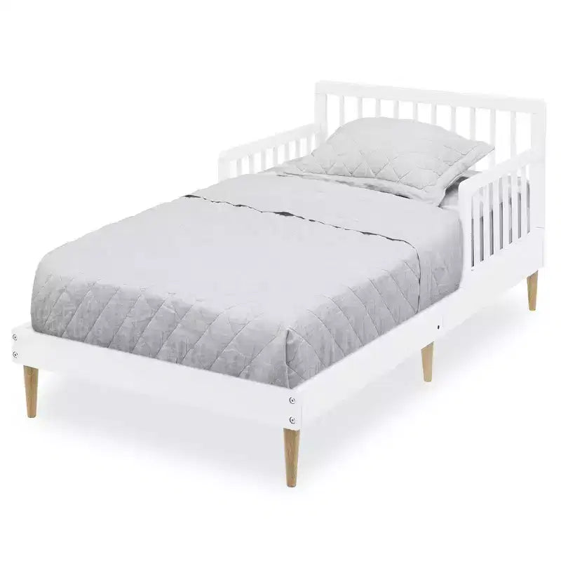 Delta Children Jordan Toddler Bed - Bianca White: Standard Crib/Toddler, Pine Frame, Modern Decor Style