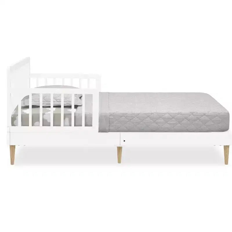 Delta Children Jordan Toddler Bed - Bianca White: Standard Crib/Toddler, Pine Frame, Modern Decor Style