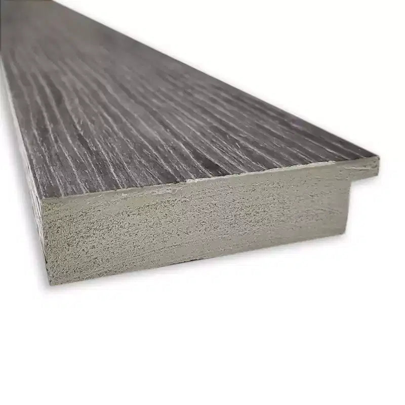 Specchio da parete grigio a doghe gessate Amanti Art 34" x 28" senza smussatura: Rettangolare moderno, include l'hardware di montaggio