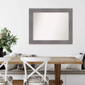 Specchio da parete grigio a doghe gessate Amanti Art 34" x 28" senza smussatura: Rettangolare moderno, include l'hardware di montaggio