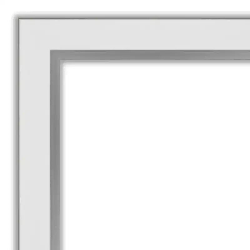 Specchio da bagno stretto da parete Eva non smussato 41" x 30" Bianco/Argento - Amanti Art