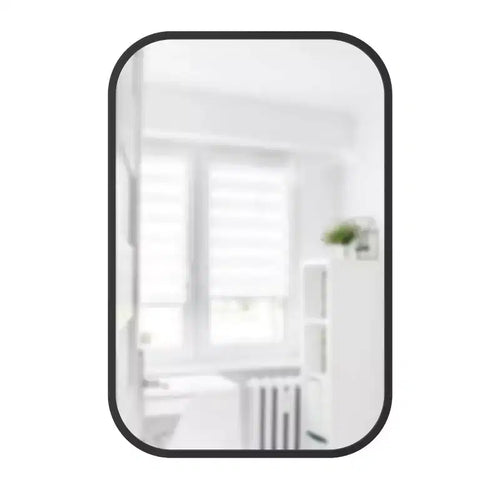 24"x 36" Hub Rectangular Wall Mirror Black - Umbra: Modern Design, No Assembly, Wall Mount