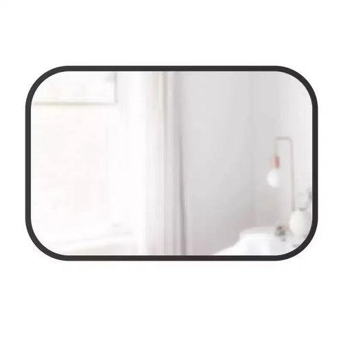 24"x 36" Hub Rectangular Wall Mirror Black - Umbra: Modern Design, No Assembly, Wall Mount