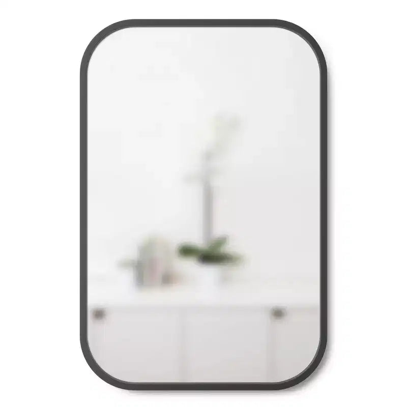 24"x 36" Hub Rectangular Wall Mirror Black - Umbra: Modern Design, No Assembly, Wall Mount