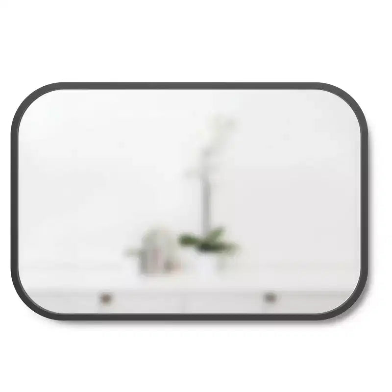 24"x 36" Hub Rectangular Wall Mirror Black - Umbra: Modern Design, No Assembly, Wall Mount