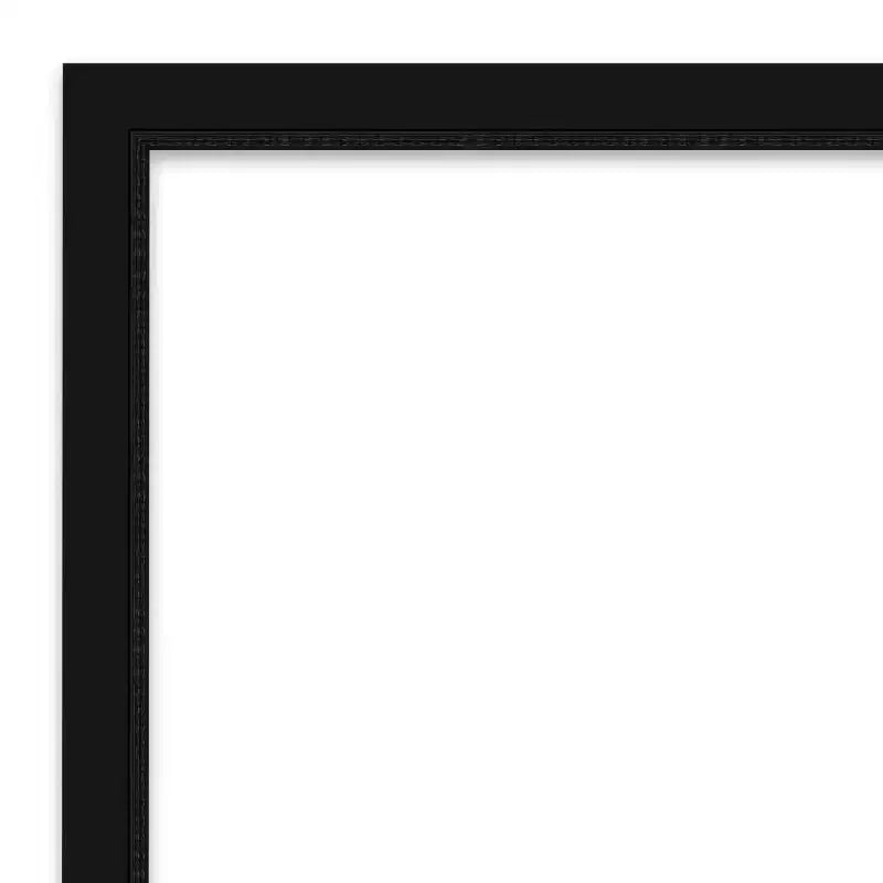 16" x 50" Avon Narrow Framed Full Length On the Door Mirror Black - Amanti Art