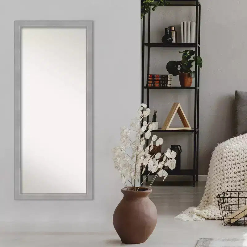 Specchio da terra a tutta lunghezza Amanti Art Vista spazzolato nickel, non smussato, 71x162 cm - Include accessori di montaggio, cornice in polistirene
