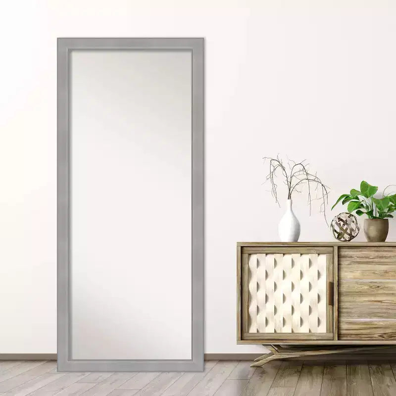 Specchio da terra a tutta lunghezza Amanti Art Vista spazzolato nickel, non smussato, 71x162 cm - Include accessori di montaggio, cornice in polistirene