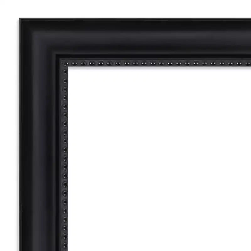 19" x 53" Astor Framed Full Length on the Door Mirror Black - Amanti Art: Polystyrene Frame, No Assembly Required