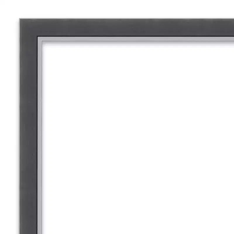 Specchio da parete per bagno sottile con cornice Eva, 76x61 cm, nero/argento - Amanti Art: Rettangolare moderno, smussato, montabile a parete