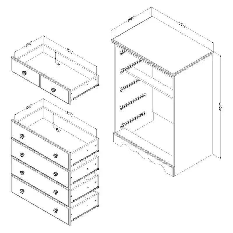 South Shore Summer Breeze 5 Drawer Kids' Chest Blueberry