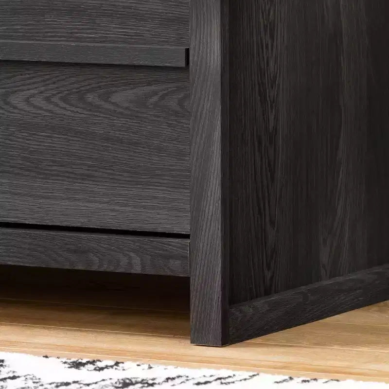 South Shore Tao 6-Drawer Double Kids' Dresser Gray Oak: Traditional Modern Bedroom Furniture, Anti-Tip Hardware