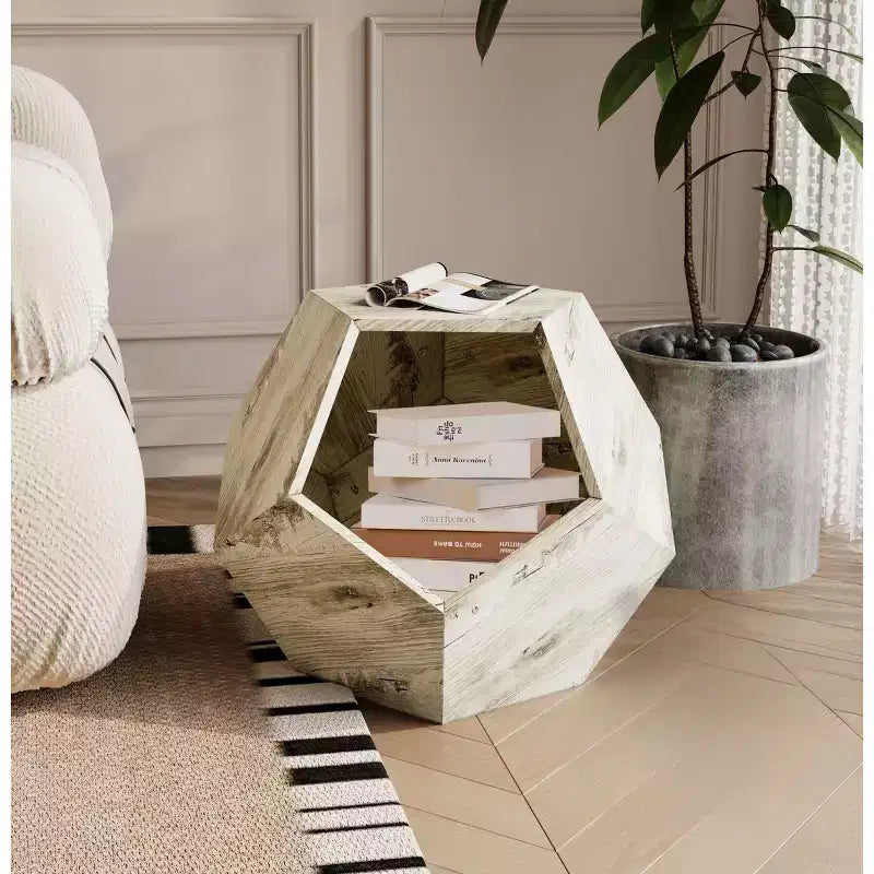 Okak Cats House Side Table for Coffee Cupboard Pet Crate Nightstand 26 Shaped MDF Multi-Purpose End Table Pet Bed Furniture