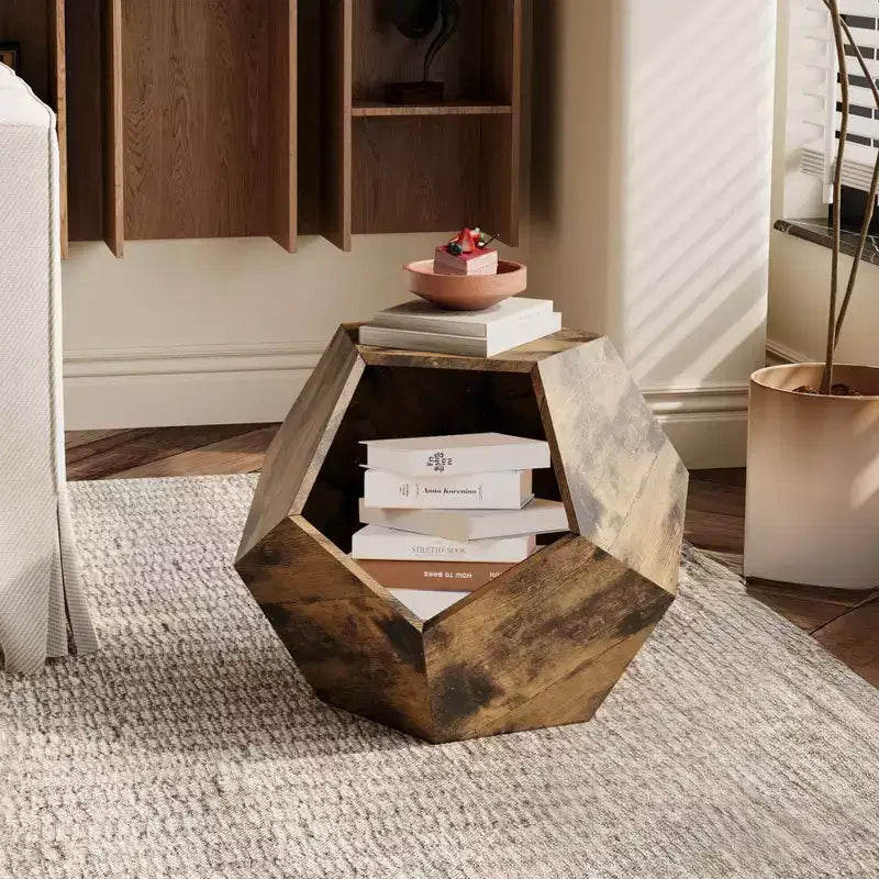 Okak Cats House Side Table for Coffee Cupboard Pet Crate Nightstand 26 Shaped MDF Multi-Purpose End Table Pet Bed Furniture