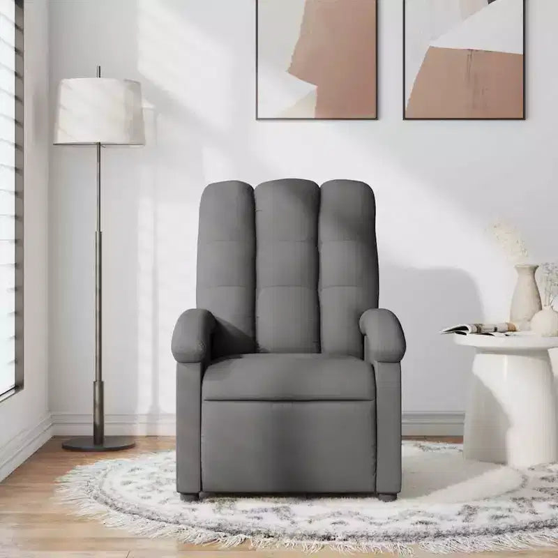 vidaXL Massage Recliner Chair, Adjustable Backrest & Footrest - Dark Gray