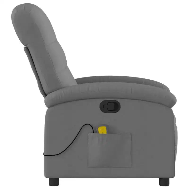 vidaXL Massage Recliner Chair, Adjustable Backrest & Footrest - Dark Gray