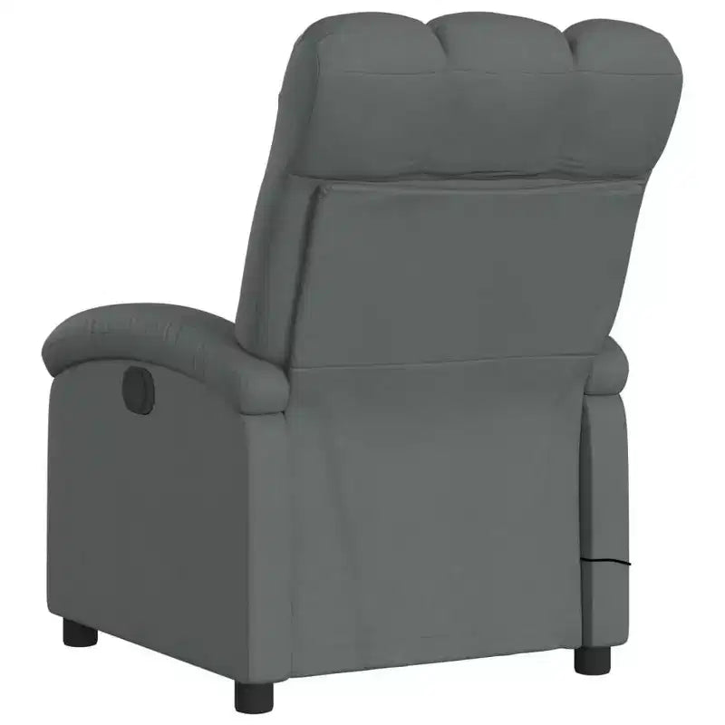 vidaXL Massage Recliner Chair, Adjustable Backrest & Footrest - Dark Gray
