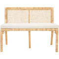 Tojo Cane Bench - SEA7040 - Natural/White - Safavieh