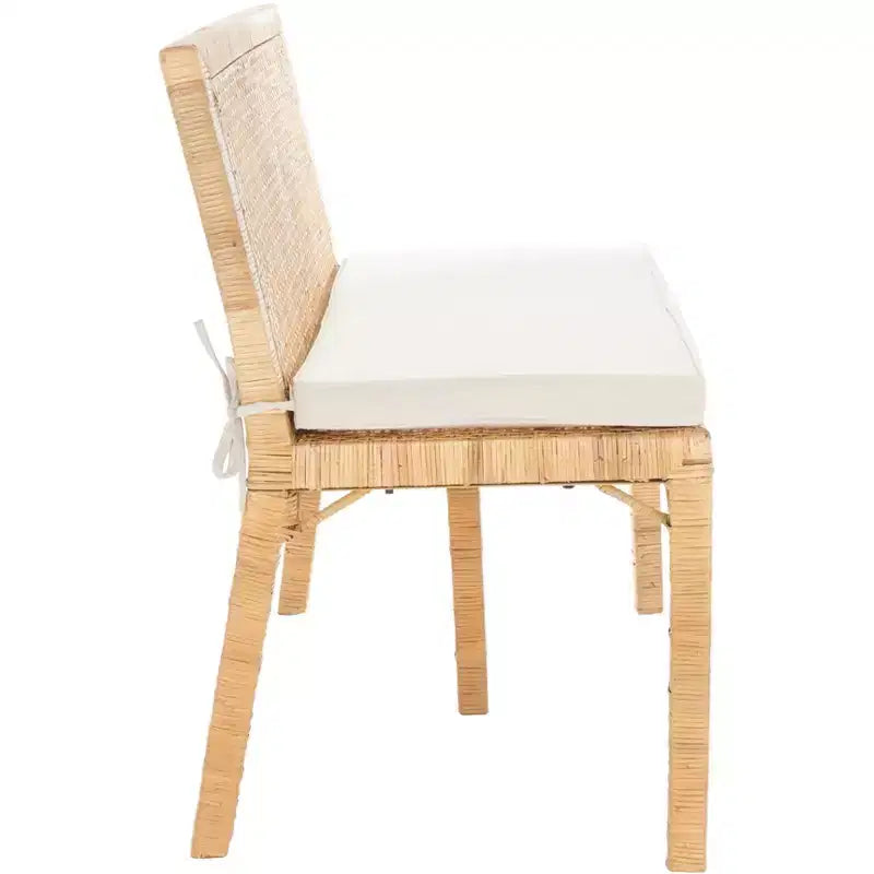 Tojo Cane Bench - SEA7040 - Natural/White - Safavieh