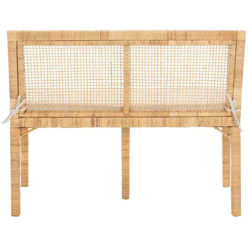 Tojo Cane Bench - SEA7040 - Natural/White - Safavieh