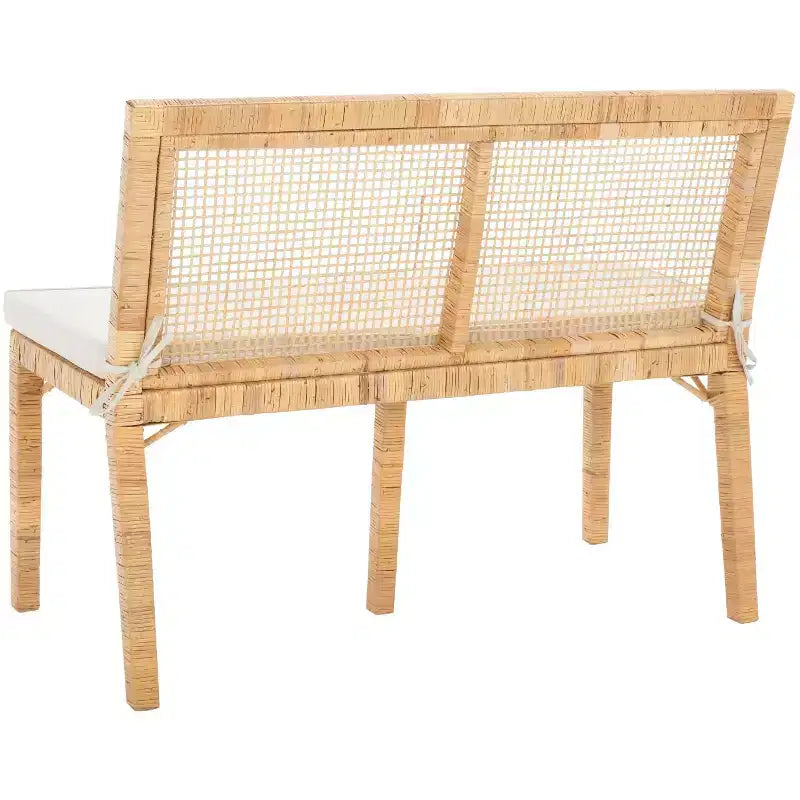 Tojo Cane Bench - SEA7040 - Natural/White - Safavieh