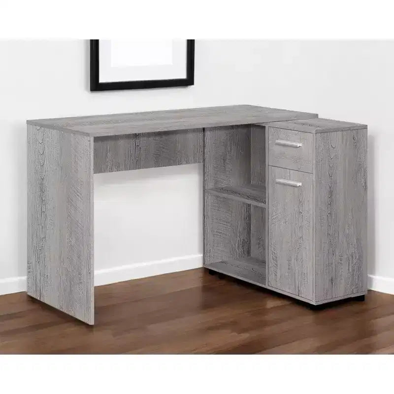 HomeRoots 46 Gray Wood L Shape Computer Desk