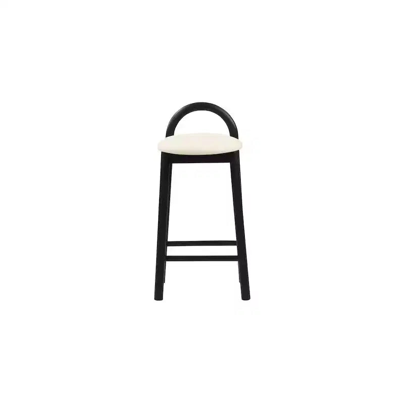 Meridian Furniture,Calvin Cream Vegan Leather Stool