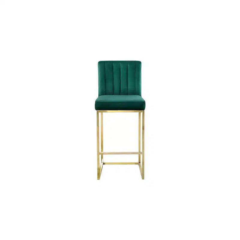 Meridian Furniture,Giselle Green Velvet Stool