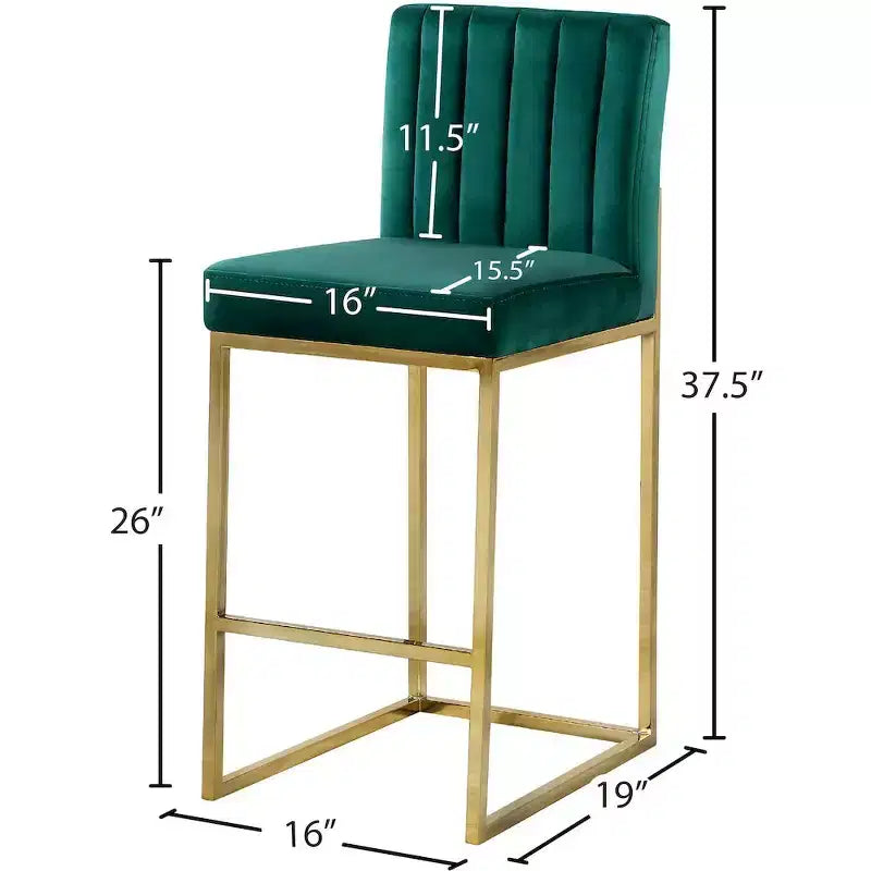 Meridian Furniture,Giselle Green Velvet Stool