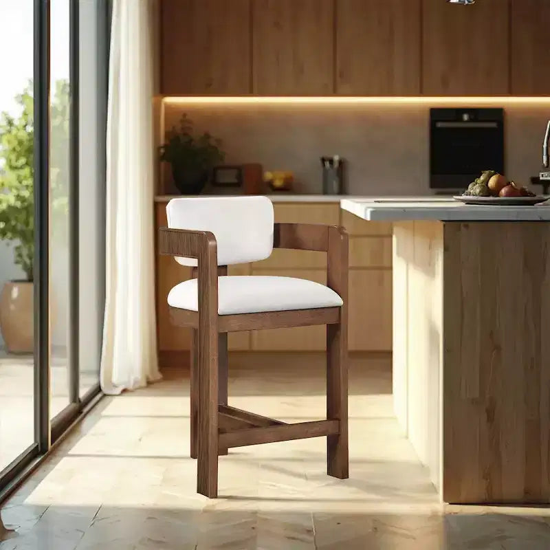 Meridian Furniture,Sacha Cream Velvet Stool