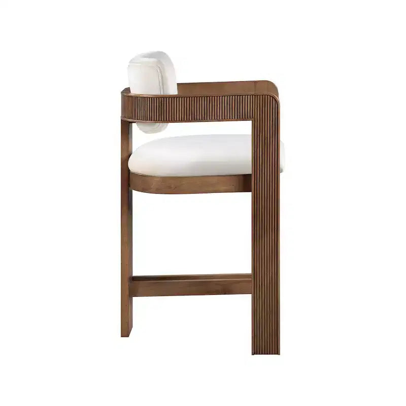 Meridian Furniture,Sacha Cream Velvet Stool