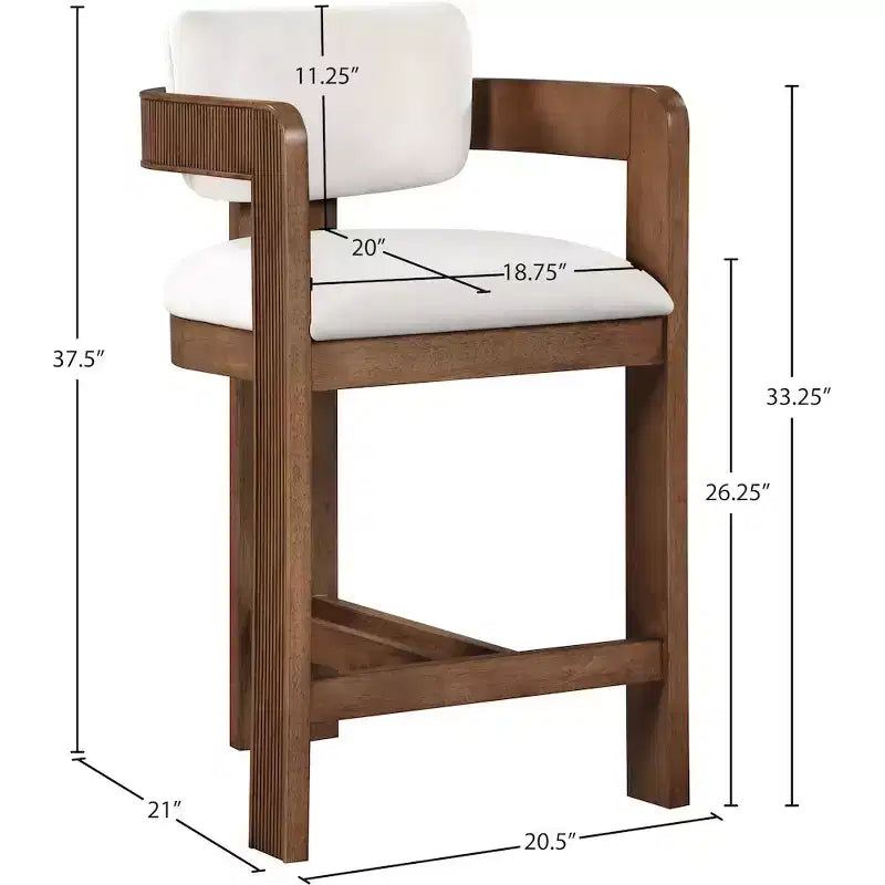 Meridian Furniture,Sacha Cream Velvet Stool