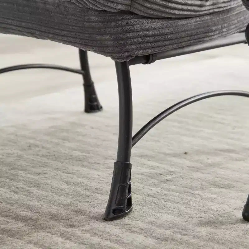 Zeus & Ruta Modern Upholstered Lounge Chair with Armrests, Side Pocket & Matching Ottoman