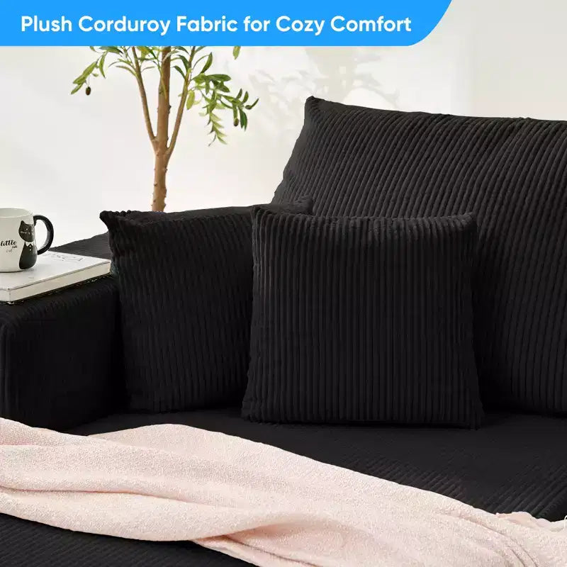 Mjkone 108Corduroy Fabric Sectional Couch with Chaise Lounge3-Pieces Free-Combined Cloud Modular L-Shaped Sofa
