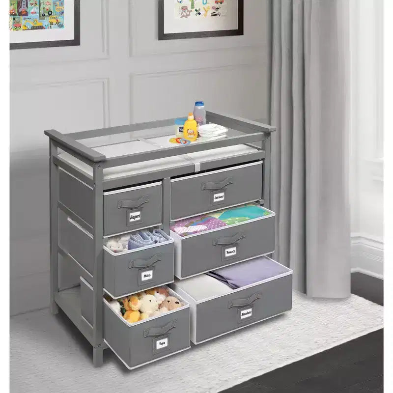 Modern Baby Changing Table with Six Baskets