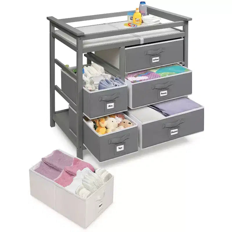 Modern Baby Changing Table with Six Baskets