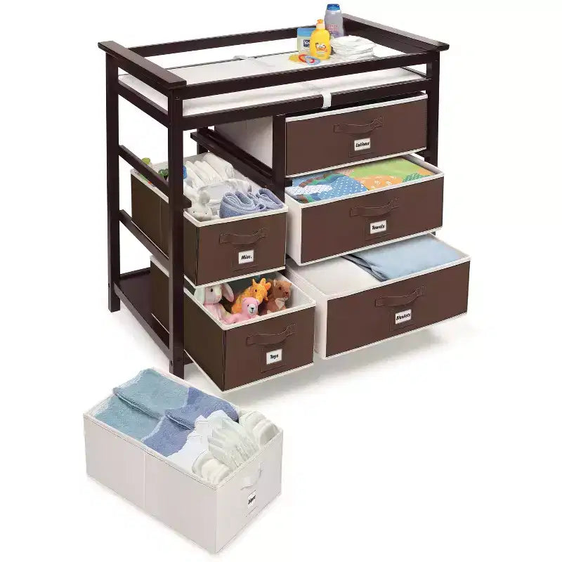 Modern Baby Changing Table with Six Baskets
