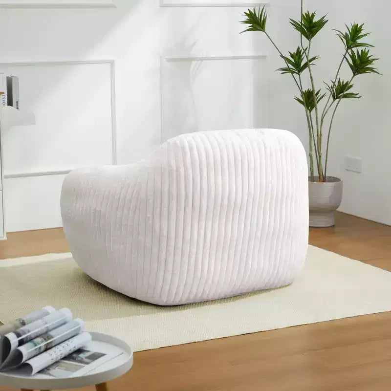 LIKEPAY Oversize Faux Rabbit Fur Single Bean Bag Sofa with Arms for Living Room, Bedroom, Gaming room