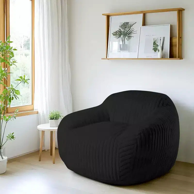 LIKEPAY Oversize Faux Rabbit Fur Single Bean Bag Sofa with Arms for Living Room, Bedroom, Gaming room