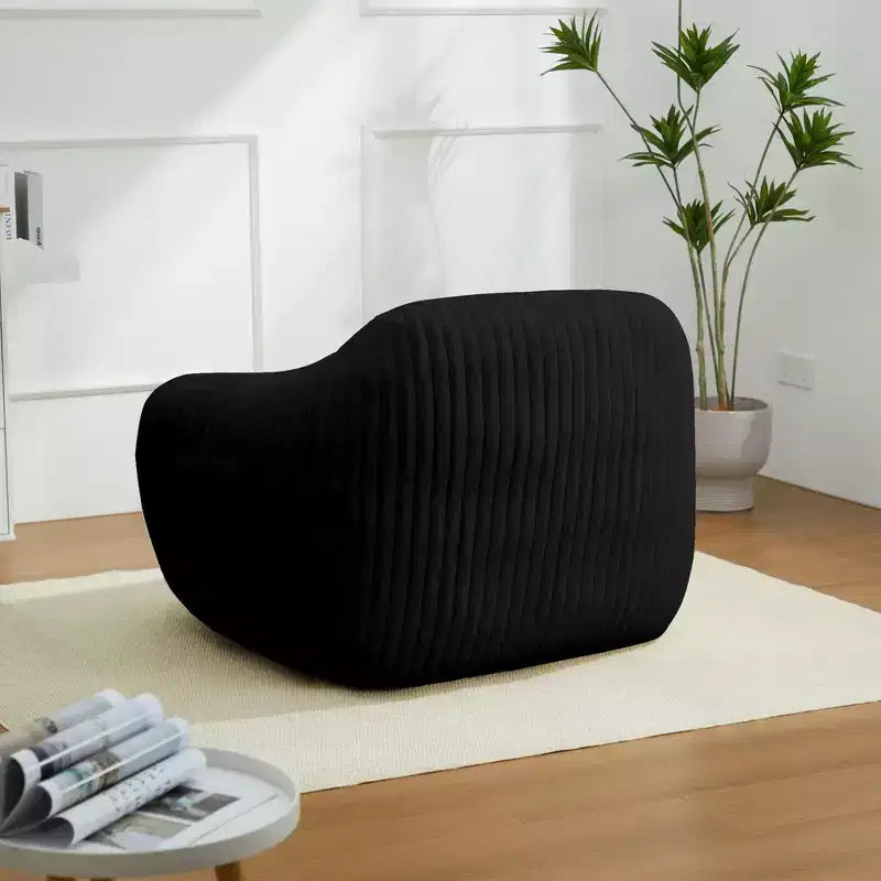 LIKEPAY Oversize Faux Rabbit Fur Single Bean Bag Sofa with Arms for Living Room, Bedroom, Gaming room