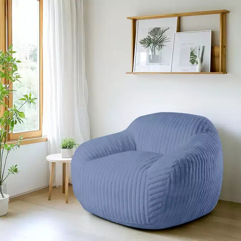 LIKEPAY Oversize Faux Rabbit Fur Single Bean Bag Sofa with Arms for Living Room, Bedroom, Gaming room