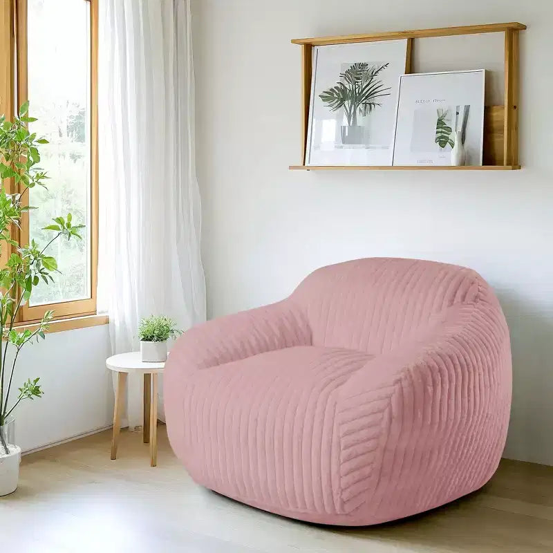 LIKEPAY Oversize Faux Rabbit Fur Single Bean Bag Sofa with Arms for Living Room, Bedroom, Gaming room