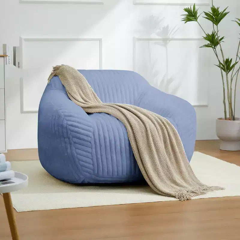 LIKEPAY Oversize Faux Rabbit Fur Single Bean Bag Sofa with Arms for Living Room, Bedroom, Gaming room