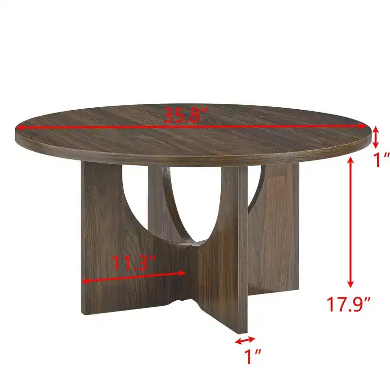 Okak 19H Modern Minimalist Solid Wood Coffee Table, Nordic Style Center Table Side Table Special Shape for Living Room, Kitchen & Office