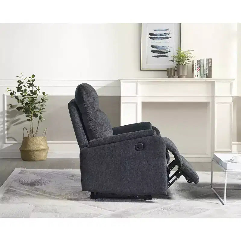 Whisen Power Recliner Chair with USB Ports, Easy-Clean, Space-Saving & Head-Support Design