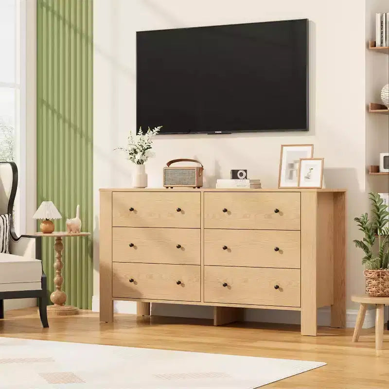Acekool 6-Drawer Dresser - Modern Chest with Deep Storage